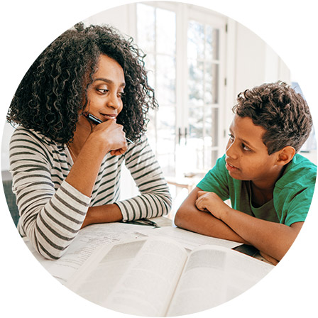 Picture of Mother and Son sitting at a table